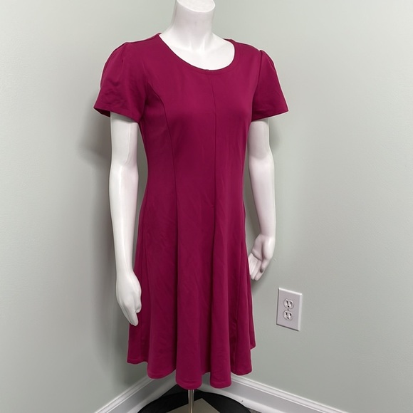 Draper James Ponte A Line Cranberry Dress - Picture 2 of 8